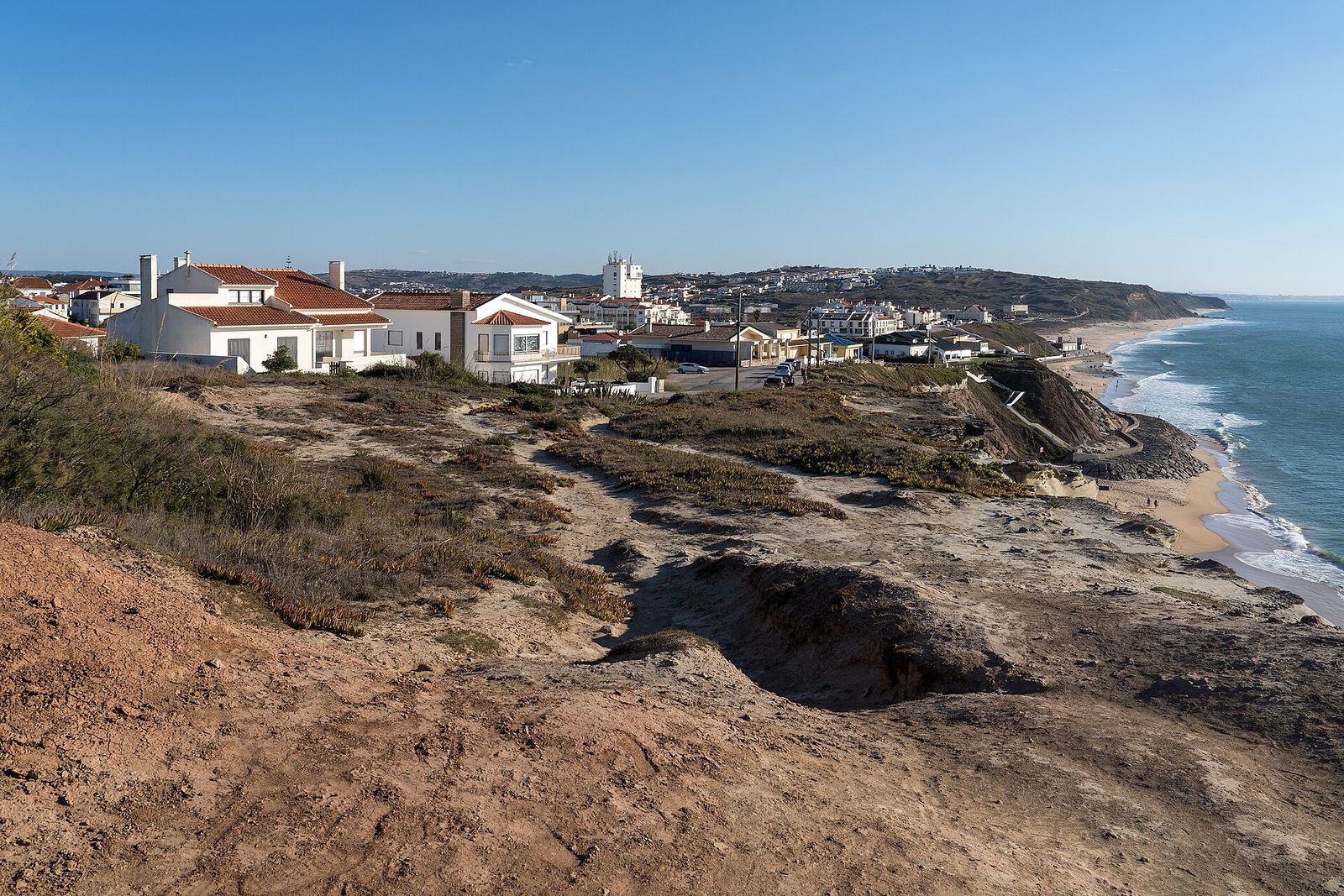 The coastline and beach at Areia Branca